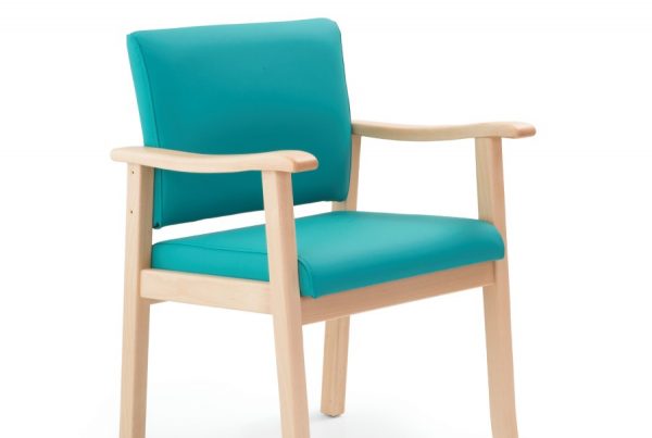 silla respaldo bajo verde azulado