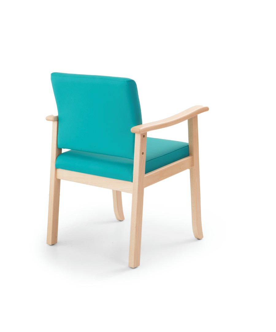 silla respaldo bajo verde azulado parte posterior