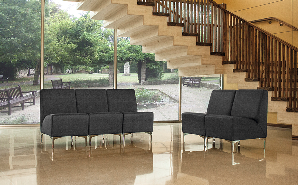 sillones sala de espera gris